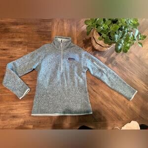 Patagonia Better Sweater Blue Heather Quarter Zip Pullover Sz Sm EUC